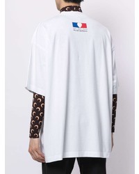 T-shirt à col rond imprimé blanc Vetements