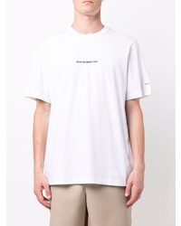 T-shirt à col rond imprimé blanc Oamc