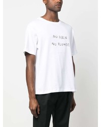 T-shirt à col rond imprimé blanc Lardini