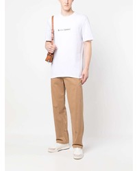 T-shirt à col rond imprimé blanc MSGM