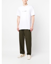 T-shirt à col rond imprimé blanc MSGM