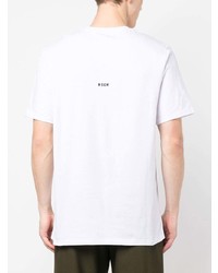 T-shirt à col rond imprimé blanc MSGM