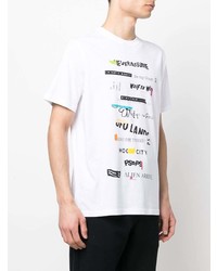 T-shirt à col rond imprimé blanc PS Paul Smith