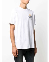 T-shirt à col rond imprimé blanc Diesel