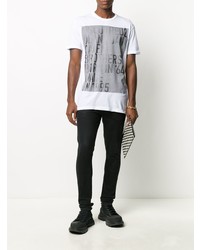 T-shirt à col rond imprimé blanc DSQUARED2