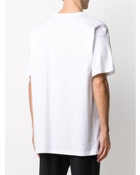 T-shirt à col rond imprimé blanc Raf Simons