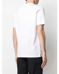 T-shirt à col rond imprimé blanc Canali