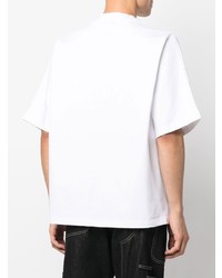 T-shirt à col rond imprimé blanc Jacquemus