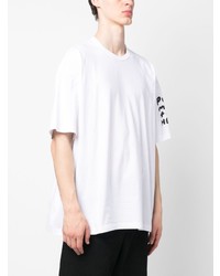 T-shirt à col rond imprimé blanc Black Comme Des Garçons