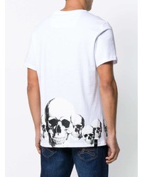 T-shirt à col rond imprimé blanc Philipp Plein