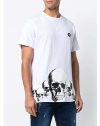 T-shirt à col rond imprimé blanc Philipp Plein