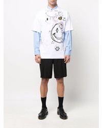 T-shirt à col rond imprimé blanc Raf Simons