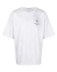 T-shirt à col rond imprimé blanc Societe Anonyme