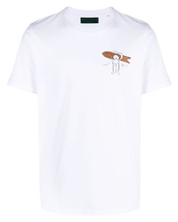 T-shirt à col rond imprimé blanc Societe Anonyme