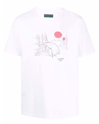 T-shirt à col rond imprimé blanc Societe Anonyme