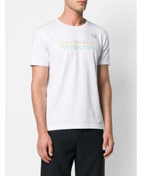 T-shirt à col rond imprimé blanc Societe Anonyme