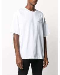 T-shirt à col rond imprimé blanc Societe Anonyme