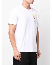 T-shirt à col rond imprimé blanc Societe Anonyme