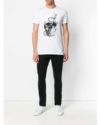 T-shirt à col rond imprimé blanc Philipp Plein