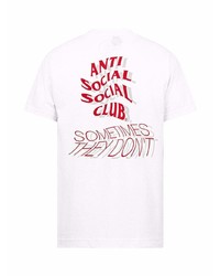 T-shirt à col rond imprimé blanc Anti Social Social Club