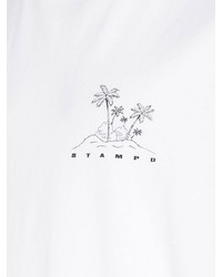 T-shirt à col rond imprimé blanc Stampd