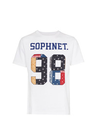 T-shirt à col rond imprimé blanc Sophnet.