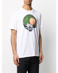 T-shirt à col rond imprimé blanc Valentino