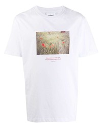 T-shirt à col rond imprimé blanc Soulland