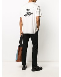 T-shirt à col rond imprimé blanc Paul Smith