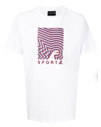 T-shirt à col rond imprimé blanc SPORT b. by agnès b.