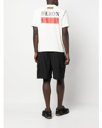 T-shirt à col rond imprimé blanc Heron Preston