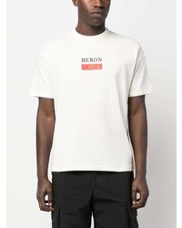 T-shirt à col rond imprimé blanc Heron Preston