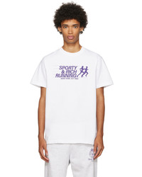 T-shirt à col rond imprimé blanc Sporty & Rich