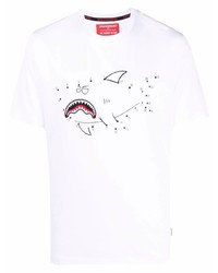 T-shirt à col rond imprimé blanc Sprayground