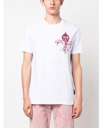 T-shirt à col rond imprimé blanc Philipp Plein