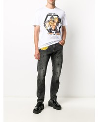 T-shirt à col rond imprimé blanc Philipp Plein