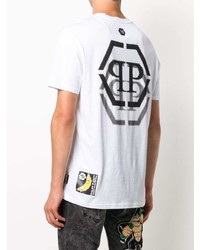 T-shirt à col rond imprimé blanc Philipp Plein