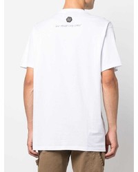 T-shirt à col rond imprimé blanc Philipp Plein