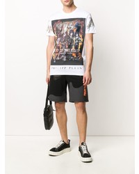 T-shirt à col rond imprimé blanc Philipp Plein