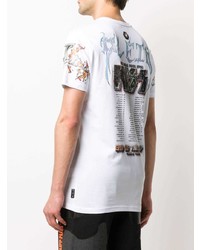 T-shirt à col rond imprimé blanc Philipp Plein