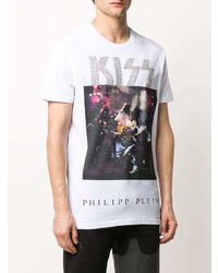 T-shirt à col rond imprimé blanc Philipp Plein