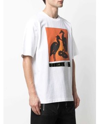 T-shirt à col rond imprimé blanc Heron Preston