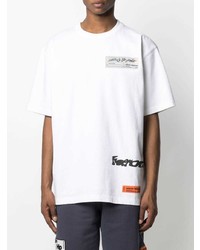 T-shirt à col rond imprimé blanc Heron Preston