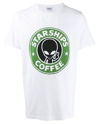T-shirt à col rond imprimé blanc Sss World Corp