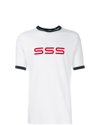 T-shirt à col rond imprimé blanc Sss World Corp