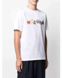 T-shirt à col rond imprimé blanc PS Paul Smith