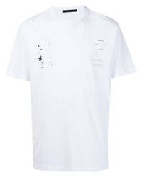 T-shirt à col rond imprimé blanc Stampd