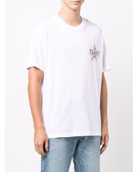 T-shirt à col rond imprimé blanc Amiri