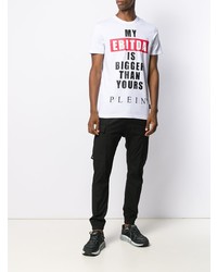 T-shirt à col rond imprimé blanc Philipp Plein