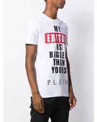 T-shirt à col rond imprimé blanc Philipp Plein